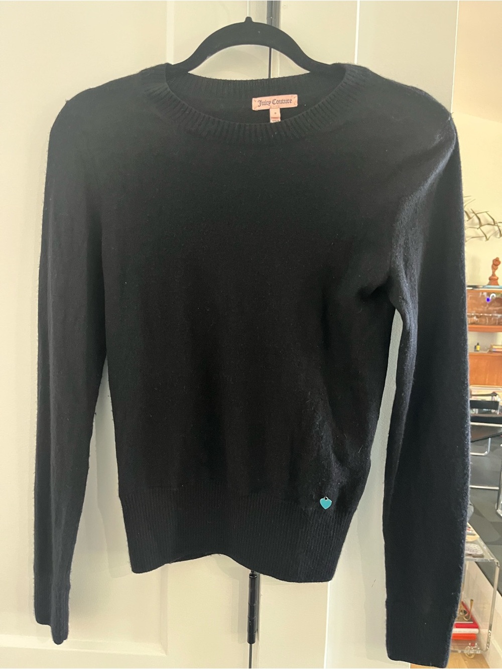 Juicy Couture Black Crew Neck 100 % cashmere  Sweater S